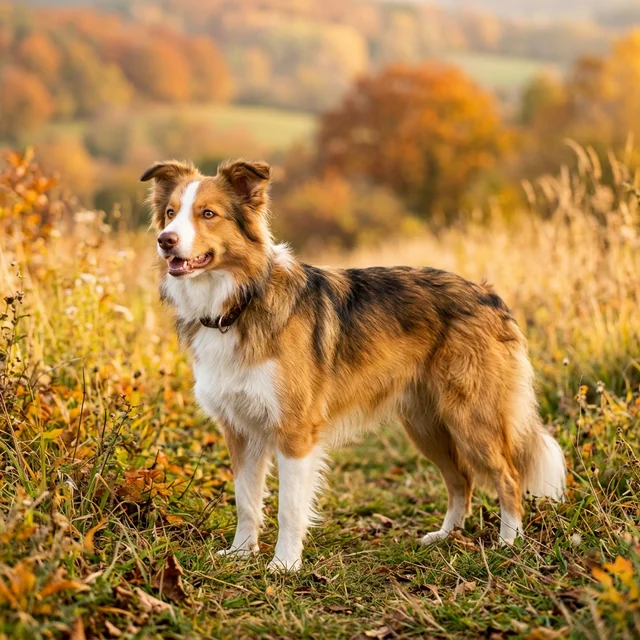 セーブル/レッド系の被毛を持つボーダーコリー